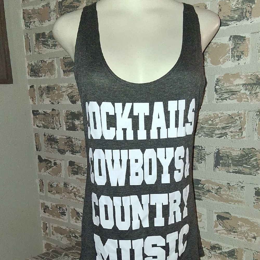 Trails Gray Tank Top with Bold White Text